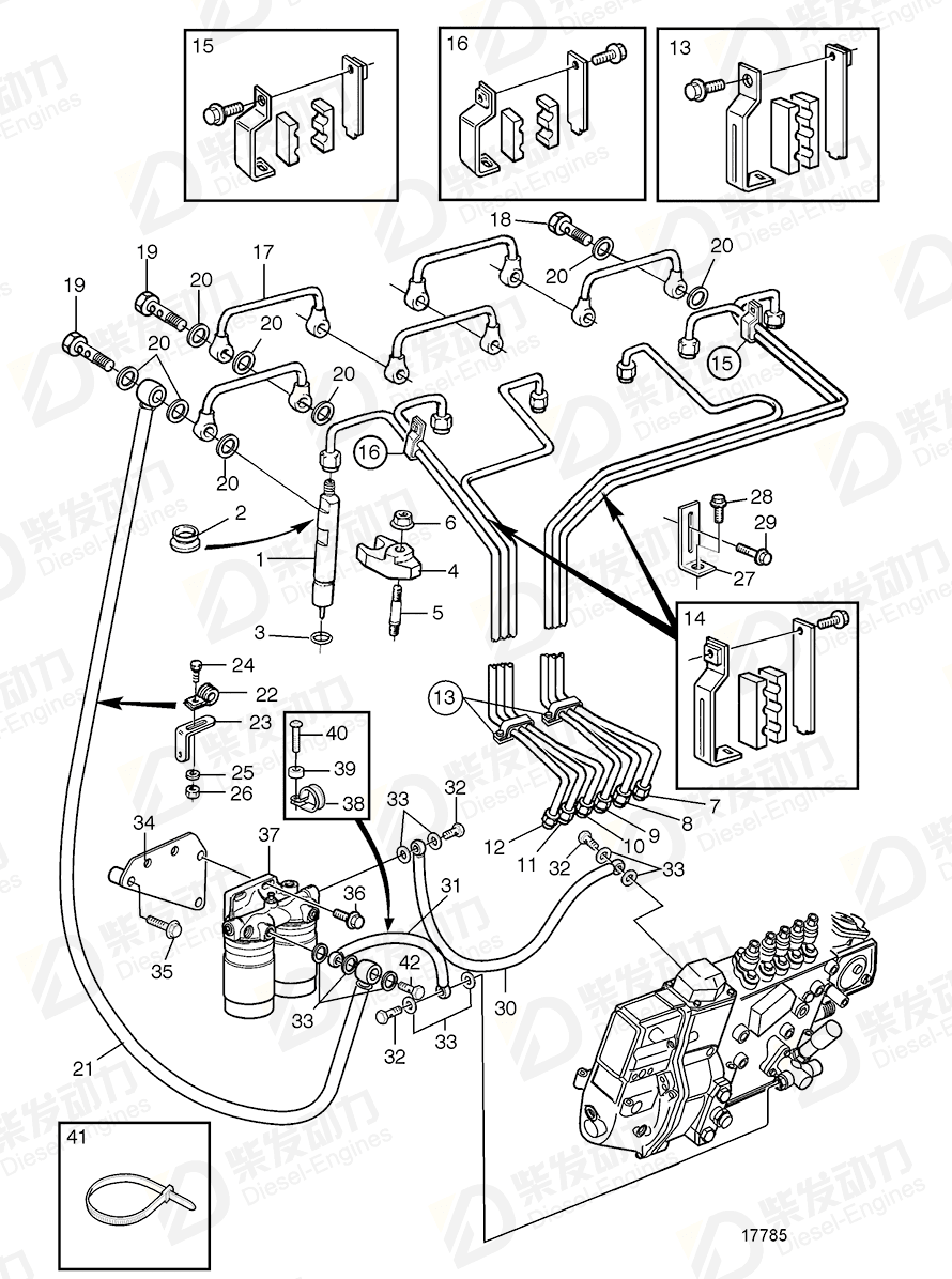 volvo penta Injector 1556446 Drawing